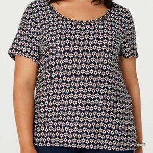 NWT Tommy Hilfiger Women's Plus Floral Daisy Print Short Sleeve Blouse